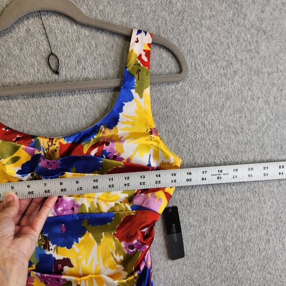 Bisou Bisou Dress Womens 4 Floral Layered Pleats Resortwear Party Wedding Guest - Picture 11 of 15